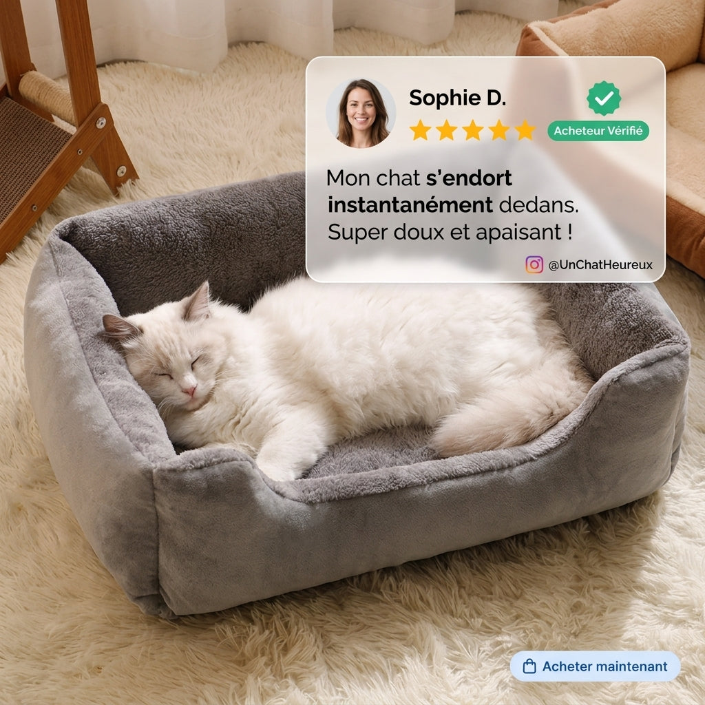 Lit Doux et Confortable pour Chat – Panier Ultra Moelleux