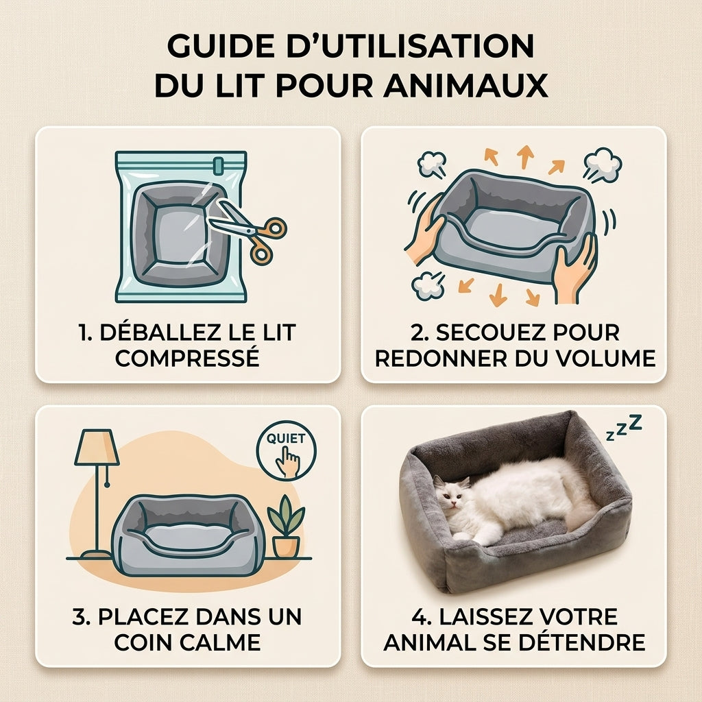 Lit Doux et Confortable pour Chat – Panier Ultra Moelleux
