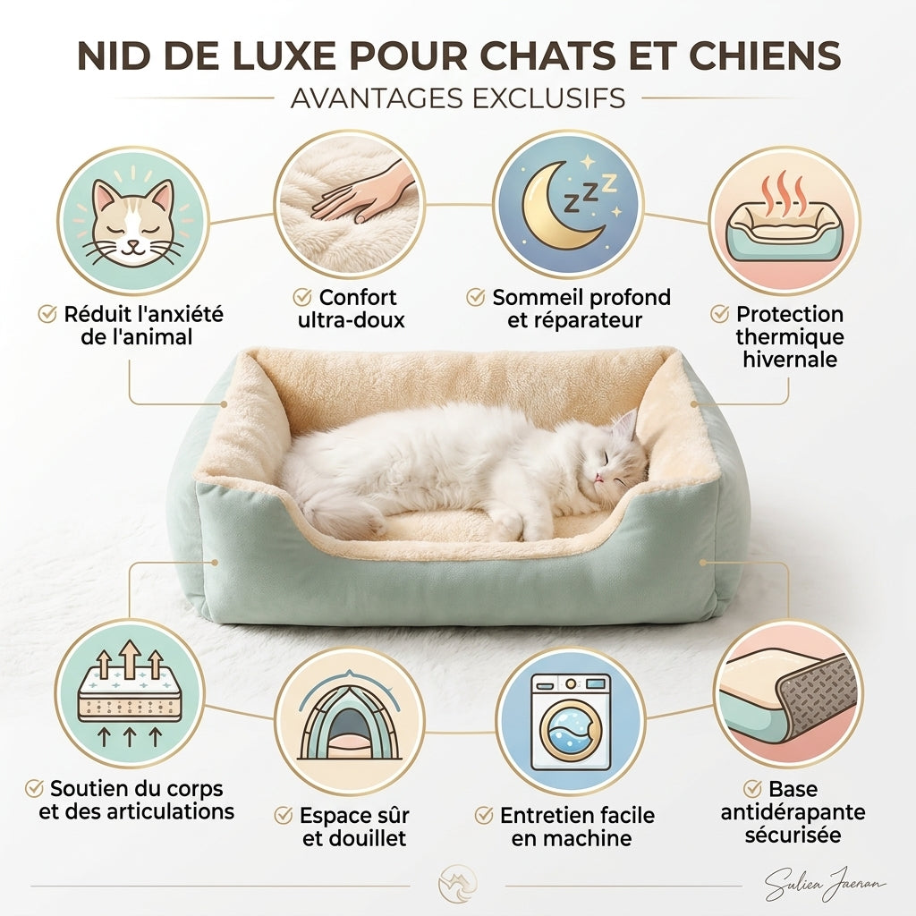 Lit Doux et Confortable pour Chat – Panier Ultra Moelleux
